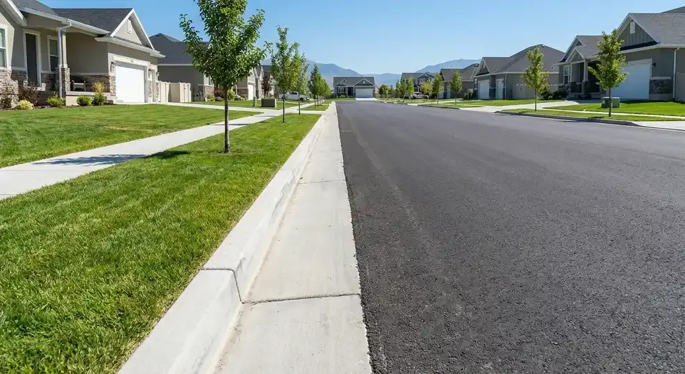 Rhode Concrete Final Curb and gutter installation