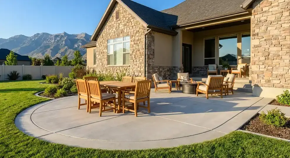 Rhode Concrete Final Concrete patio for outdoor living